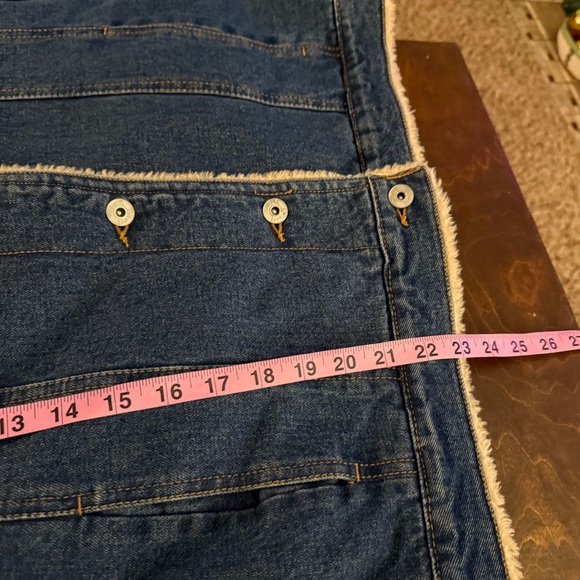 DISNEY Womens Eeyore True Blue Denim Jean Faux Fur Jacket Coat Size XL Sherpa - Picture 7 of 8